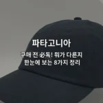 파타고니아 제품의 주요 특징과 차이점 8가지를 한눈에 비교하는 썸네일 이미지