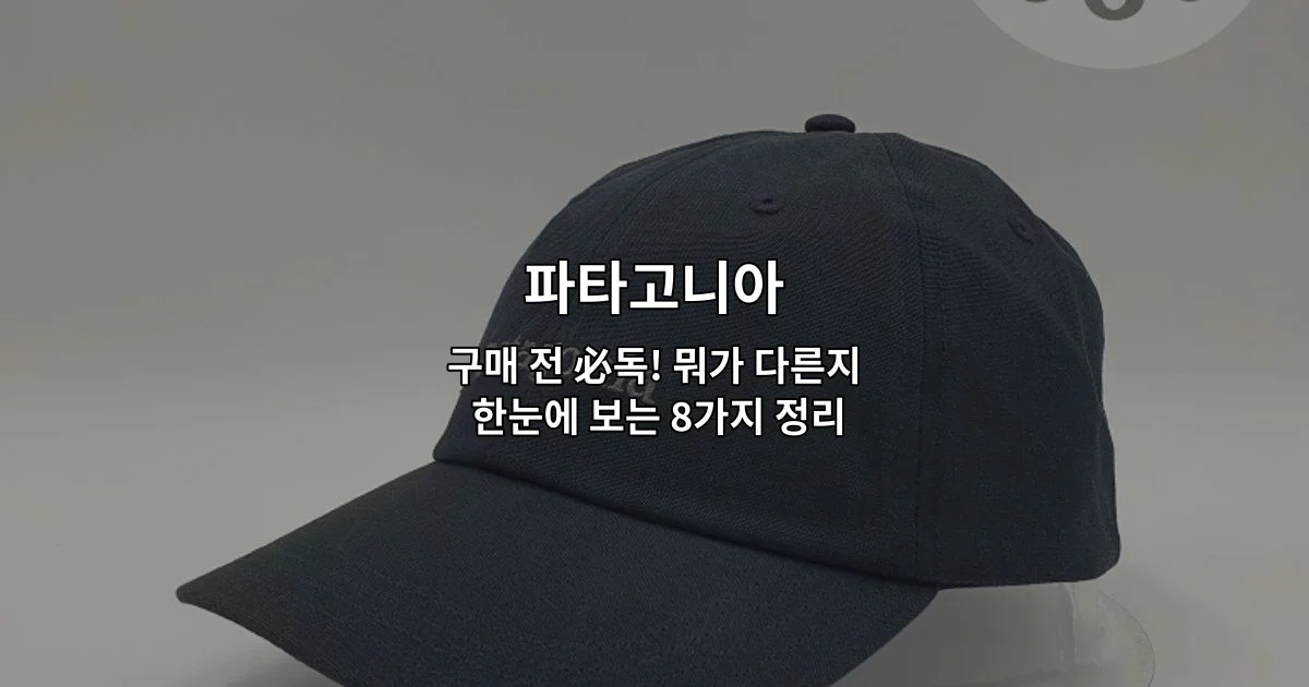 파타고니아 제품의 주요 특징과 차이점 8가지를 한눈에 비교하는 썸네일 이미지