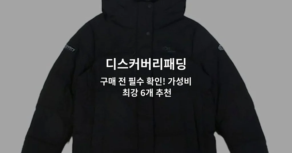 다양한 색상의 디스커버리패딩 제품들을 한눈에 비교하는 추천 상품 소개 썸네일 이미지