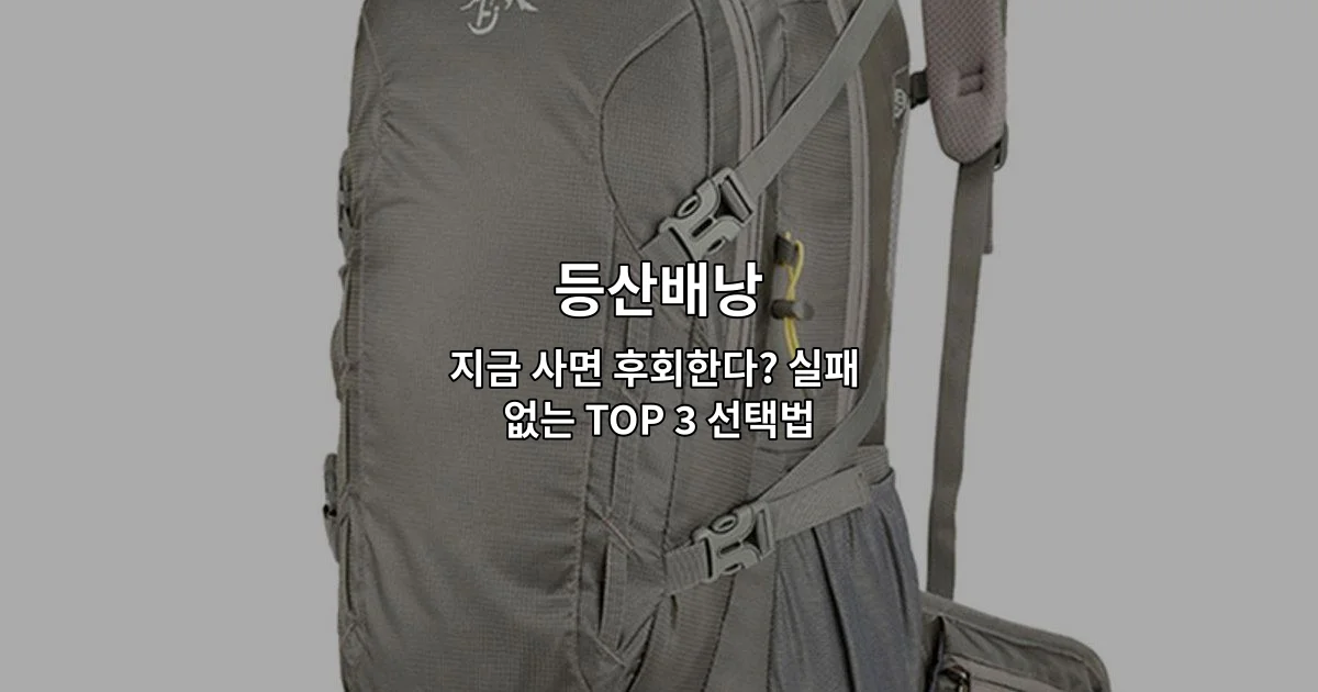 등산배낭 선택 시 후회하지 않기 위한 실패 없는 TOP 3 선택법을 소개하는 썸네일 이미지