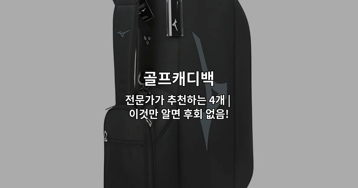 골프캐디백 전문가가 추천하는 4가지 제품을 비교 소개하는 썸네일 이미지