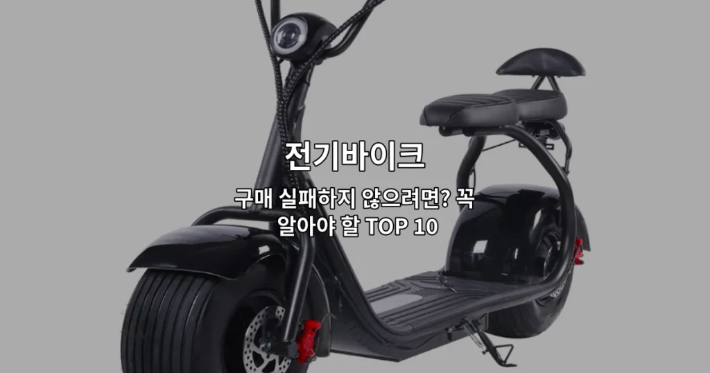 전기바이크 구매 시 꼭 확인해야 할 10가지 필수 체크리스트를 소개하는 썸네일 이미지