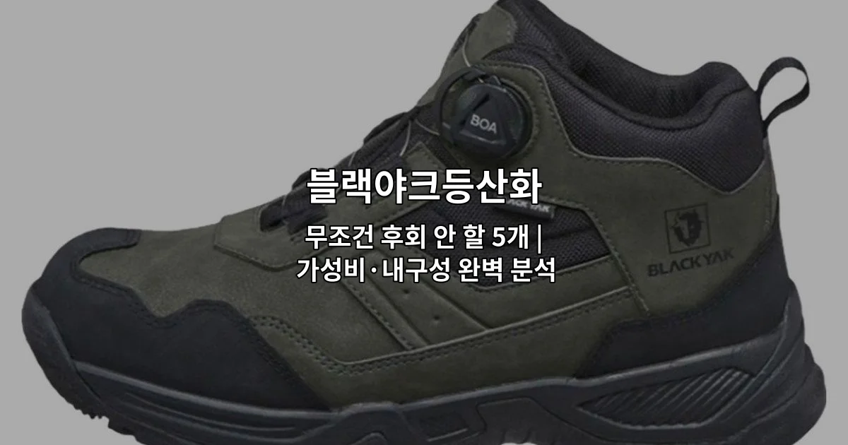 블랙야크등산화의 가성비와 내구성을 분석한 5가지 추천 제품을 소개하는 썸네일 이미지