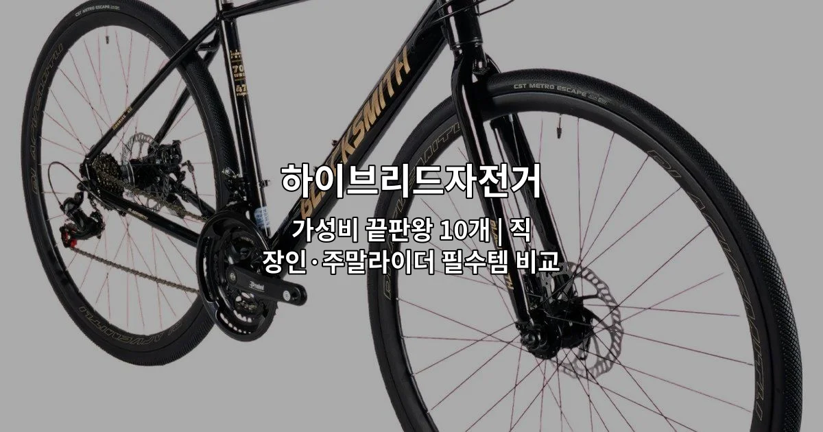 가성비 좋은 하이브리드자전거 10가지 모델을 비교 소개하는 썸네일 이미지